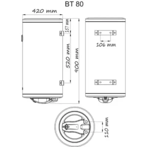 BOJLER 80lit BT IB-21 INOX DESNI KOMBIN.-TERMORAD