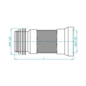 PRODUŽNA CIJEV ZA WC ŠOLJU 275mm-550mm IL24500