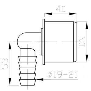 PRIKLJUČAK ZA VEŠ MAŠINU F-40 19-21mm-UZ40R00