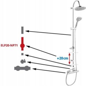 NASTAVAK ZA DIVERTER USPONSKOG TUŠA NP71-20cm-ELP20-NP71