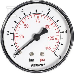 MANOMETAR 63mm 1/4" RAVNI 0-10 BAR-M6310A