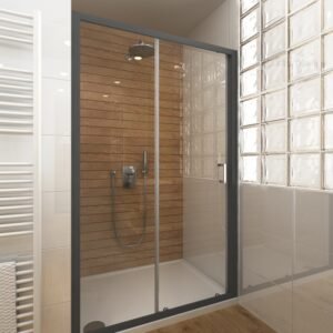 WALK IN 140/200cm BLACK/TRANSPARENT EL TWF 14020 NPE