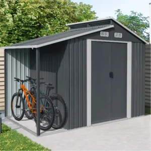 SKYLIGHT METAL STORAGE GARDEN SHED SIZE:243,4x182,6x227cm