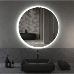 LED OGLEDALO LUNA BLACK 700x700x35mm