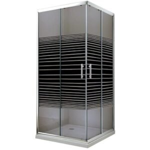 PTK RDS58A 90x90x200cm BRAON STAKLO/CRNE LINIJE FLAT 6mm